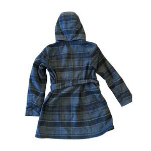 Columbia Omniheat Omnishield womens flannel trench coat size small gray/blue